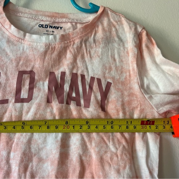 🌼 5/$25 Old Navy Girls Long Sleeve Tie-Dye Logo Tee Shirt Pink White 6T Cotton - Picture 5 of 7